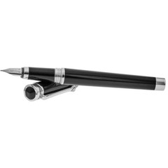 Montegrappa Fountain Pen Parola Black Barrel with Chrome Trim, Fine ISWOT2AB