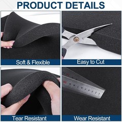 2 PCS Polyurethane Foam Sheets 16″ L x 12″ W x 1″ T Packing Foam Inserts Cutt…