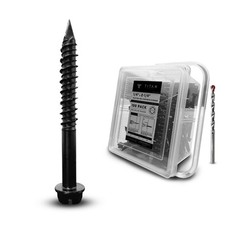 400-Pack 1/4 x 2-1/4″ Black Ruspert Hex-Head Concrete Screw Anchors