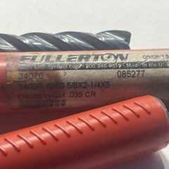 Fullerton 34070 Harmon-Cut .625″x2.250”x5” Solid Carbide Long End Mill .035″ CR