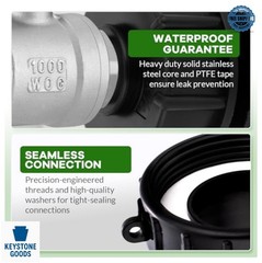 IBC Tote Adapter Kit 275 330 Gallon Water Tank Hose Fittings 304 Stainless