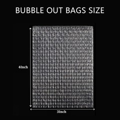 Clear Bubble Out Bags 3×4 Inches, 100 pack Small Double Walled Cushioning Bag…
