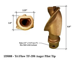 3 Pengo Tri Flow TF-350 Auger Pilot Tips, fits PTO Aggressor Augers – 135088