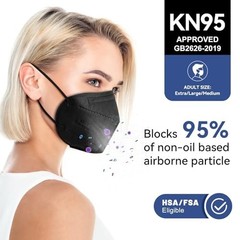 KN95 Face Mask Disposable Adults – 100 Pack 5 Layer Protection Adjustable KN95
