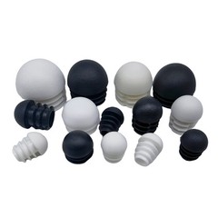 Domed Round Plastic Blanking Plugs Bungs End Caps Tube Pipe Inserts Black/White