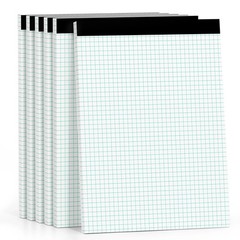 Graph Paper Pads 8.5 x 11, 4×4 Graph Ruled, 6 Pack 1/4 Graph Paper Notebooks
