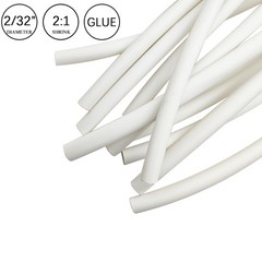 2:1 Heat Shrink Tubing White Dual Wall Waterproof Glue Wires Wrap (SMALL SIZES)