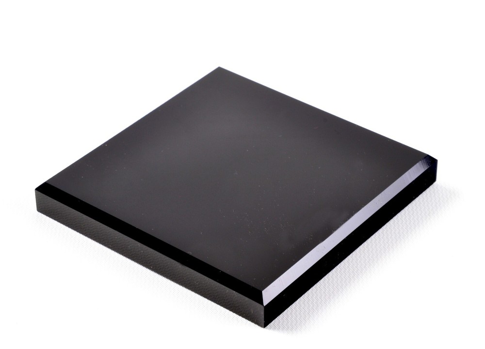 Black Acrylic Square Beveled Display Base, 6″ W x 6″L x 1/2″ H