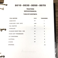 Allis Chalmers 8010 8030 8050 8070 Tractors Service Manual Repair Shop Technical