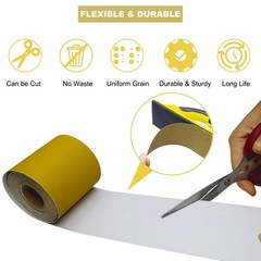 Total 40 Yards 2-3/4″ Wide PSA Continuous Sandpaper Roll Kit – 40, 60, 80, 12…