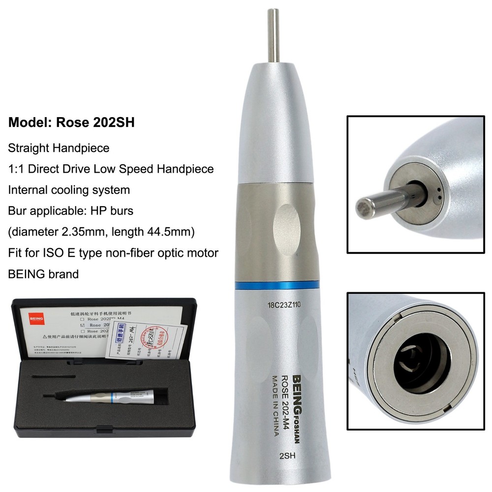 BEING Dental Slow Speed Air Motor Contra Angle Straight Handpiece 4 Hole KAVO