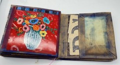Hand Made Junk Journal 6×5 Inches Puppies Themed. Medium Is Brown Paper Bags