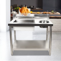 Commercial Breading Table Fried Food Prep Fry Chicken Work Table Breader Station