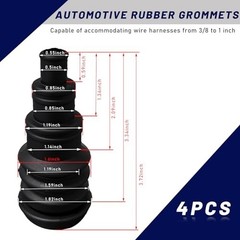 4 PCS Universal Firewall Boot Rubber Grommets for 3/8 to 1 Inch Wires