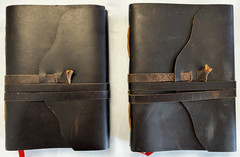 2-Pack Handmade Genuine Leather Diary Journal Notebook Blank Dark Tan 110 Pages