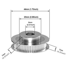 2PCS Set GT2 Synchronous Wheel 20&60 Teeth 8mm Bore Aluminum Timing Pulleys w…