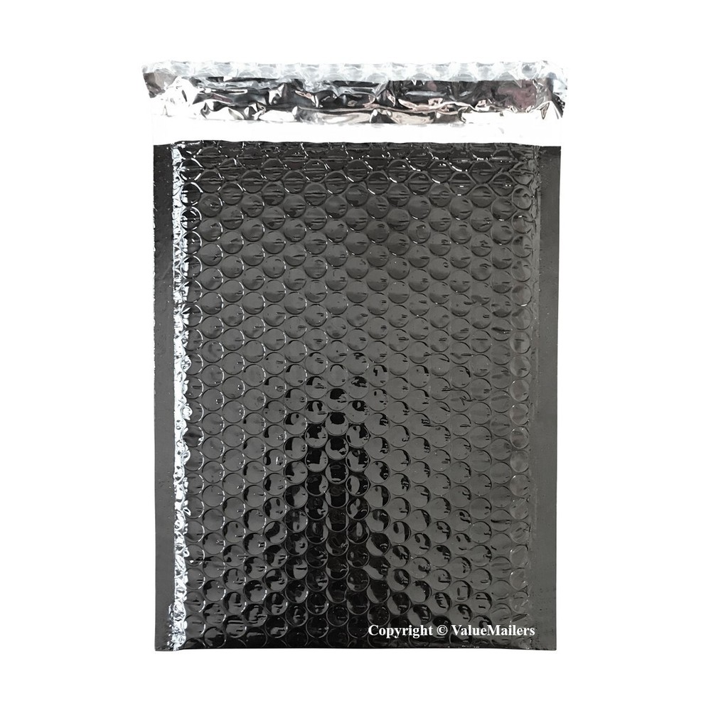 2000 #0 Glamour Metallic Black Poly Bubble Mailers Envelope Bag 6×10 DVD Wide CD