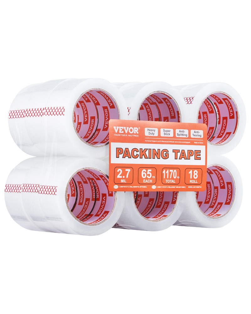 Clear Packing Tape 18 Rolls 65 Yards Heavy Duty Clear Packing Tapes 2.7 Mil