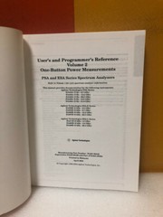 Agilent E4401-90449 PSA & ESA Spectrum Analyzers User & Programmer’s Manual