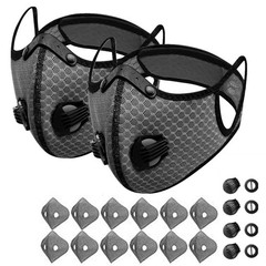 2 Pack Pollution Reusable Facepiece Half Face Shield Respirator Mask W/ Filter