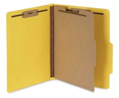 10 Blue Summit Supplies Classification Folders, 1-Divider, Letter Yellow