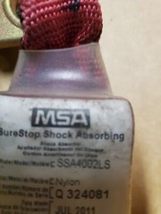 MSA SSA4002LS, 6′ Max Free Fall Sure Stop Shock Absorber, 2″ Width