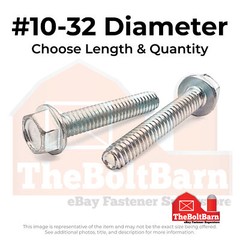 #10-32 Indent Hex Washer Head Thread Rolling Screws Zinc (Choose Length & Qty)