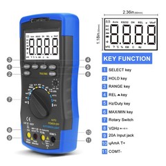 Digital Multimeter Voltmeter TRMS 6000 Count AC/DC NCV 750V/1000V 20A Ohm Tester