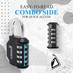 2 Pack 4 Digit Combination Padlock for School Gym Locker Weatherproof