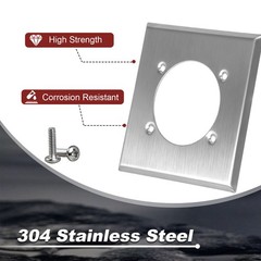 2 Gang Receptacle Wall Plate Single Hole W/ 4 Screws for Hubbell HBL9450A 14-50R