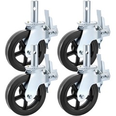 4 Pack 8″ x 2″ Heavy Duty Scaffolding Rubber Swivel Caster With Dual Locking’110