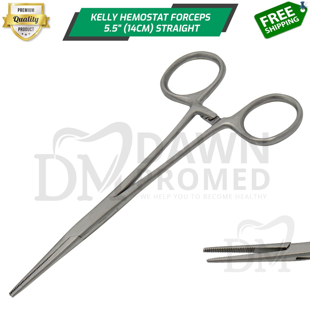 Kelly Hemostat Forceps 5.5″ Straight Fishing Plier Locking Clamps German Grade