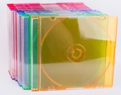 Memorex Multi-Color (5 Colors) Slim CD DVD Disc Jewel Cases Fourteen (14) Total