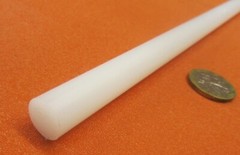 PVDF Kynar White Round Rod .500″ Diameter x 36″ Long