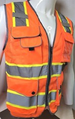 Class 2 Hi Visibility Reflective Orange Safety Vest (Small to 2XL)