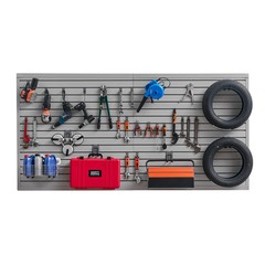 8 x 4 ft Slat Wall Paneling PVC Grey Garage Slatwall with Modular Design