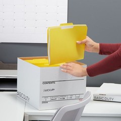 Corrugated File Box with Lift Off Lid, Letter/Legal Size, 10 Pack, White/Black