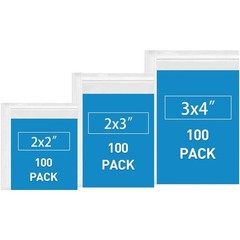 Small Plastic Bags, 300 PCS Mini Baggies 3 Assorted Sizes 2×2 2×3 3×4 Inch.Mini.