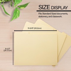 Manila File Folders BAZIC 1/3 Cut Letter Size Left Right Center Tabs NEW