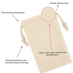 Biglotbags – 12 x 20 Inches Premium Canvas Cotton Double Drawstring Muslin Bags