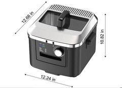 Mainstays 4L matte black deep fryer, adjustable temp control