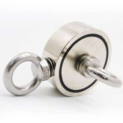 1000Lbs Double Sided Fishing Magnet Kit Strong Neodymium Magnet / Carabiner Rope