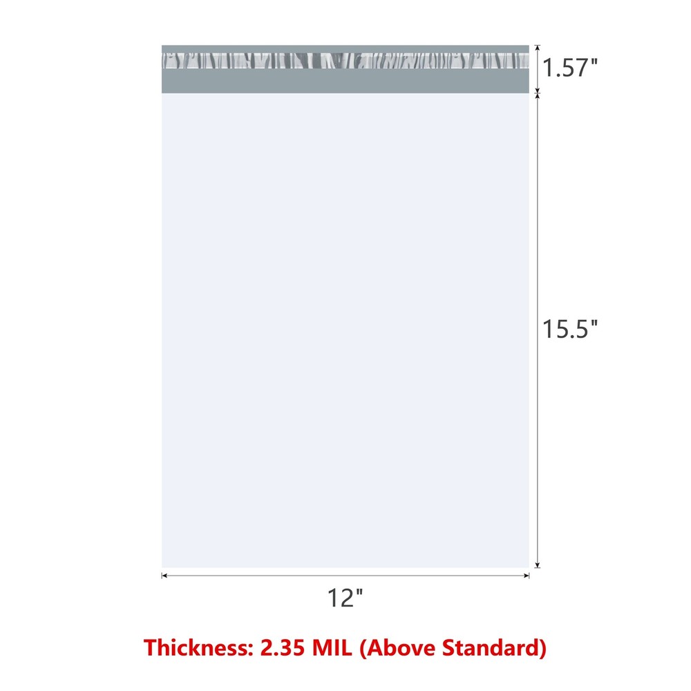 KSK Packaging 12″ x 15.5″ Plain Poly Mailers Shipping Envelopes 2.35MIL