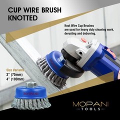 8 Pack Wire Cup Brush 4 Inch (4”) Twisted Knotted For Angle Grinder With 5/8″-11