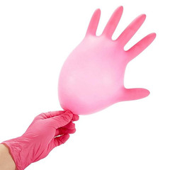 Pink Nitrile Disposable Gloves 20/50Pcs Powder & Latex Free Gloves for Kitchen C