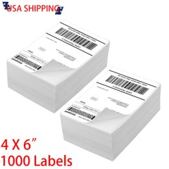 1000 Fanfold 4″ x 6″ Direct Thermal Labels Shipping Labels For Zebra & Rollo USA