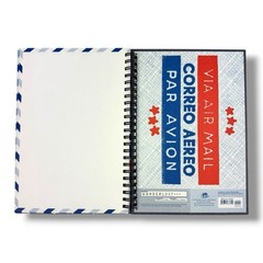 AIR MAIL Par Avion NOTEBOOK Journal Spiral Bound HC 63 Blank Pgs Chronical Books