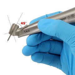 Dental Optic Fiber LED 1:4.2 Increasing Handpiece 45°Angle Head External Channel
