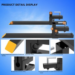 4000lbs 60″ Tractor Clamp On Pallet Forks For Skid Steer Loader Bucket Universal