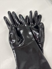 MCR Safety Black Jack Cotton Lined Chemical Resistant Gloves Large Black 6948
